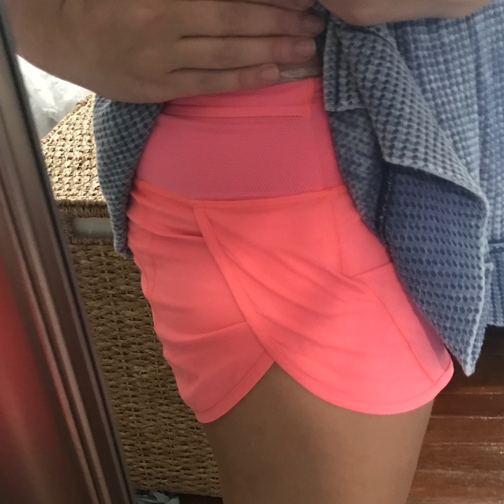 Bright orange lulu shorts